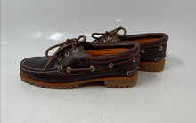 Load image into Gallery viewer, Timberland Mens 3-Eye Lug Brown Leather Moc Toe Lace-Up Boat Shoes Size 6.5
