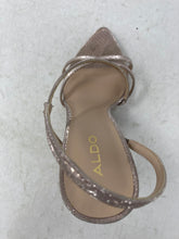 Load image into Gallery viewer, Aldo Womens Resurge Silver Tone Glitter Open Toe Stiletto Strappy Heels Size 6.5
