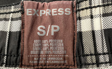 Load image into Gallery viewer, Express Mens Black Plaid Elastic Waist Drawstring Swim Board Shorts Size S
