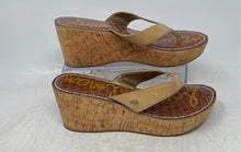 Load image into Gallery viewer, Sam Edelman Womens Romy Beige Slip-On Wedge Platform Sandals Size 8M
