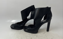 Load image into Gallery viewer, DKNY Womens Black Leather Open Toe Stiletto Heel Ankle Bootie Size 7.5M

