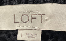 Load image into Gallery viewer, LOFT Ann Taylor Womens Black Long Sleeve V-Neck Open-Knit Pullover Sweater Sz L
