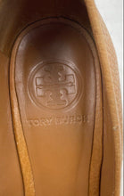 Load image into Gallery viewer, Authentic Tory Burch Womens Brown Leather Peep Toe Wedge Platform Heels Sz 7.5M

