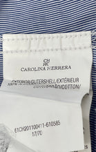 Load image into Gallery viewer, Authentic Carolina Herrera Mens Light Blue Striped Cotton Dress Shirt Size 17
