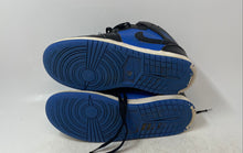 Load image into Gallery viewer, Nike Kids Jordan 1 Mid Black Blue Round Toe Lace-Up Sneaker Shoes Size 7Y
