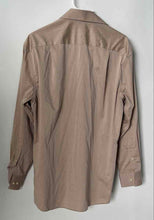 Load image into Gallery viewer, Calvin Klein Mens Light Brown Collared Regular Fit Non-Iron Dress Shirt Sz 15.5
