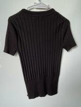 Load image into Gallery viewer, Karl Lagerfeld Womens Black Round Neck Short Sleeve Blouse Top Size S/P
