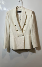 Load image into Gallery viewer, Zara Womens Off White Notch Lapel Long Sleeve Double-Breasted Blazer Size S
