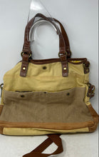 Load image into Gallery viewer, Fossil Womens Brown Beige Yellow Double Handle Outer Pockets Lined Tote Handbag
