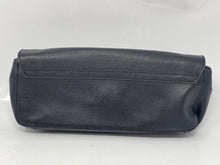 Load image into Gallery viewer, Authentic Tory Burch Womens Black Faux Leather Gold-Tone Clutch Purse Stained
