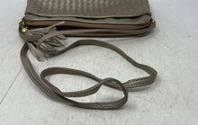 Load image into Gallery viewer, Ganson Womens Bronze Woven Leather Tassel Zipper Shoulder Crossbody Bag

