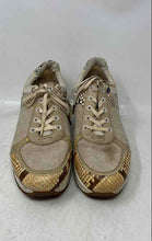 Load image into Gallery viewer, Michael Kors Womens Lindy Mixed-Media Beige Lace-Up Sneaker Shoes Size 9M

