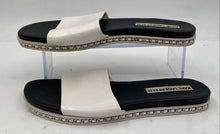 Load image into Gallery viewer, Authentic Karl Lagerfeld Womens Billi White Black Flat Slide Sandals Size 8M

