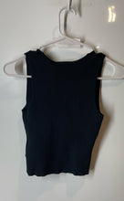 Load image into Gallery viewer, Happily Grey Womens Black Sleeveless Ribbed Cropped Top Size Small With Tag
