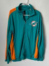 Load image into Gallery viewer, NFL Mens Turquoise Orange Miami Dolphins Football Full-Zip Jacket Size L/G
