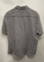 Load image into Gallery viewer, D&amp;F Ricky Singh Mens Black White Striped Short Sleeve Button-Up Shirt Size XL

