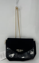 Load image into Gallery viewer, Jimmy Choo Parfums Womens Black Glitter Chain Strap Clutch Crossbody Purse
