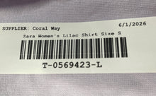 Load image into Gallery viewer, Zara Womens Lilac Short Sleeve Round Neck Pullover Cropped T-Shirt Size Small
