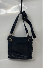 Load image into Gallery viewer, Michael Kors Womens Black Leather Tassel Adjustable Strap Crossbody Bag
