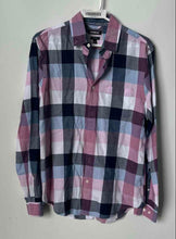 Load image into Gallery viewer, Express Mens Multicolor Plaid Cotton Long Sleeve Collared Button-Up Shirt Size S
