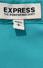 Load image into Gallery viewer, Express Womens Portofino Turquoise Long Sleeve Two Pocket Button-Up Shirt Size S
