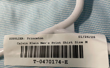 Load image into Gallery viewer, Calvin Klein Mens Blue Printed Long Sleeve Slim-Fit Dress Shirts Size Medium
