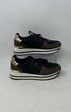 Load image into Gallery viewer, Michael Kors Womens Monique Black Brown Signature Print Sneaker Shoes Size 7.5 M
