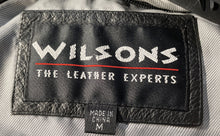 Load image into Gallery viewer, Wilsons Womens Black Leather Belted Long Sleeve Jacket Size Medium
