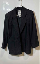 Load image into Gallery viewer, Together Womens Black Textured Long Sleeve Notch Lapel One-Button Blazer Size 16
