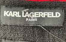 Load image into Gallery viewer, Karl Lagerfeld Womens Black Tweed Long Sleeve Cropped Blazer Jacket Size Small
