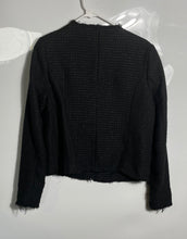 Load image into Gallery viewer, T Tahari Womens Black Tweed Pockets Long Sleeve Button Front Jacket Size 10
