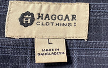 Load image into Gallery viewer, Haggar Clothing Mens Blue Plaid Long Sleeve Regular Fit Button-Up Shirt Size L
