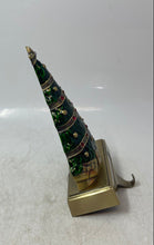 Load image into Gallery viewer, Things Remembered Multicolor Decorated Christmas Tree Metal Stocking Holder
