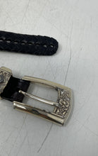 Load image into Gallery viewer, Brighton Womens Black Leather Buckle Adjustable Braided Belt Size XL 36
