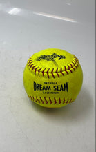 Load image into Gallery viewer, Rawlings C12RYLAH Yellow Official Dream Seam Fastpitch Softball Ball
