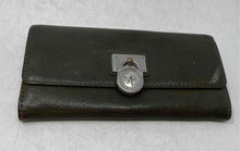 Load image into Gallery viewer, Michael Kors Womens Hamilton Dark Green Padlock Inner Divider Clutch Wallet
