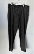 Load image into Gallery viewer, Armani Collezioni Mens Black Striped Flat Front Straight Leg Dress Pants Sz 42 L
