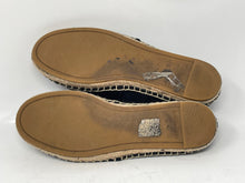 Load image into Gallery viewer, Authentic Tory Burch Womens Black Pearl Logo Espadrilles Flats 5M Worn Damaged
