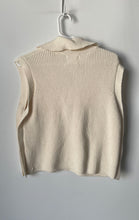 Load image into Gallery viewer, Zara Kids Beige Knitted Sleeveless 1/4 Zip Mock Neck Sweater Vest Size 13-14
