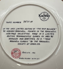 Load image into Gallery viewer, Knowles Norman Rockwell The Ship Builder Limited Edition Collector Plate
