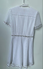 Load image into Gallery viewer, Michael Kors Womens White Geometric Lace V-Neck Mini Dress Size 4
