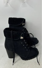 Load image into Gallery viewer, Torrid Womens Black Round Toe Lace-Up Block High Heels Combat Boots Size 7.5 W
