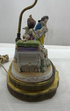 Load image into Gallery viewer, Glazed Porcelain Staffordshire Style Couple Wired Home Decorative Lamp
