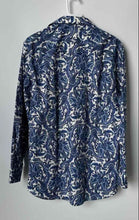Load image into Gallery viewer, Nick Graham Mens Blue Printed Long Sleeve Dress Shirt Size Medium
