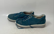 Load image into Gallery viewer, Samuel Hubbard Womens Blue Leather Low Top Lace-Up Sneaker Shoes Size 6.5
