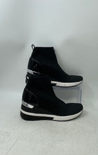 Load image into Gallery viewer, Michael Kors Womens Skyler Black Knit Wedge Sneaker Booties Size 5.5M
