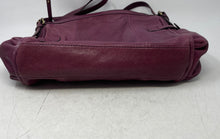 Load image into Gallery viewer, Gianni Bini Womens Purple Leather Adjustable Strap Zip Top Crossbody Handbag
