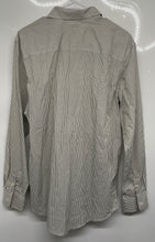 Load image into Gallery viewer, Zara Mens Gray Striped Regular Fit Long Sleeve Button-Up Shirt Size 17
