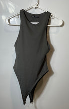 Load image into Gallery viewer, Zara Womens Gray Sleeveless Round Neck Regular Fit One-Piece Bodysuit Size S
