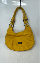 Load image into Gallery viewer, Puntotres Womens Yellow Leather Inner Pockets Adjustable Strap Shoulder Bag
